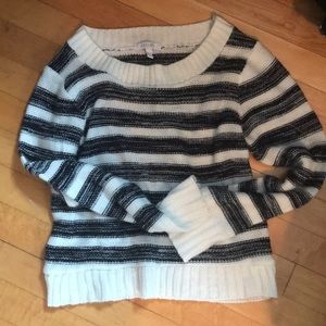 Delia’s Black and White Striped Knit Sweater